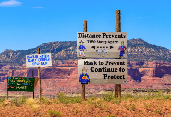 Arizona road signs with mask and social distance reminders