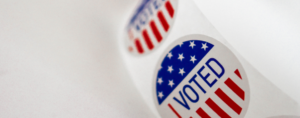 Sticker saying "I Voted"